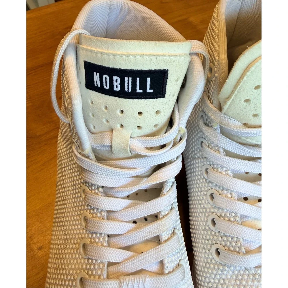 NOBULL Women White Gum SuperFabric High Top Trainer Training Shoes Sneaker